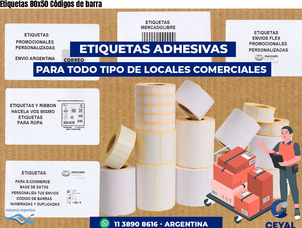 Etiquetas 80x50 Códigos de barra