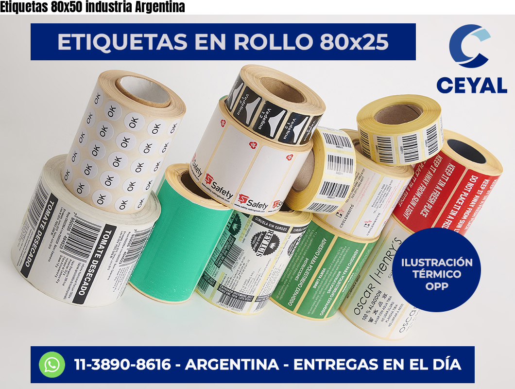 Etiquetas 80×50 industria Argentina
