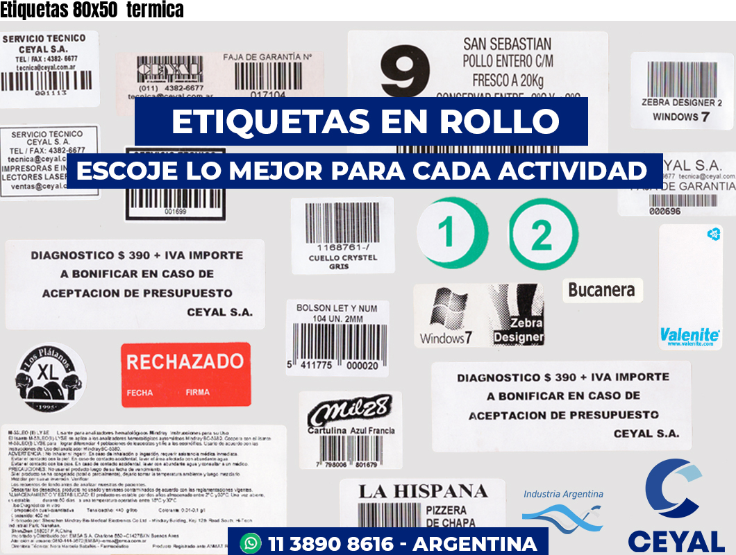 Etiquetas 80x50 termica