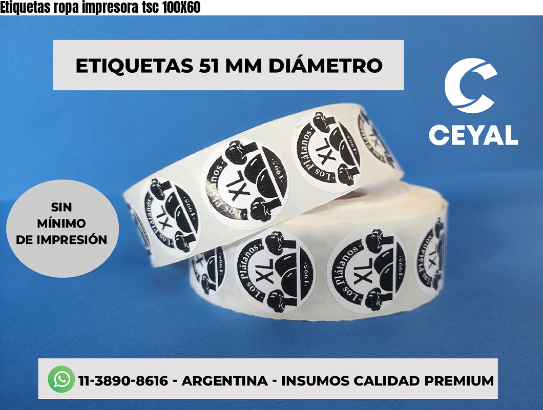 Etiquetas ropa impresora tsc 100X60