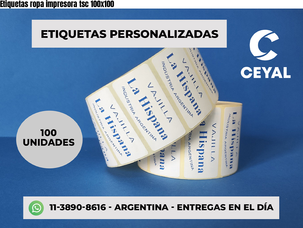 Etiquetas ropa impresora tsc 100×100