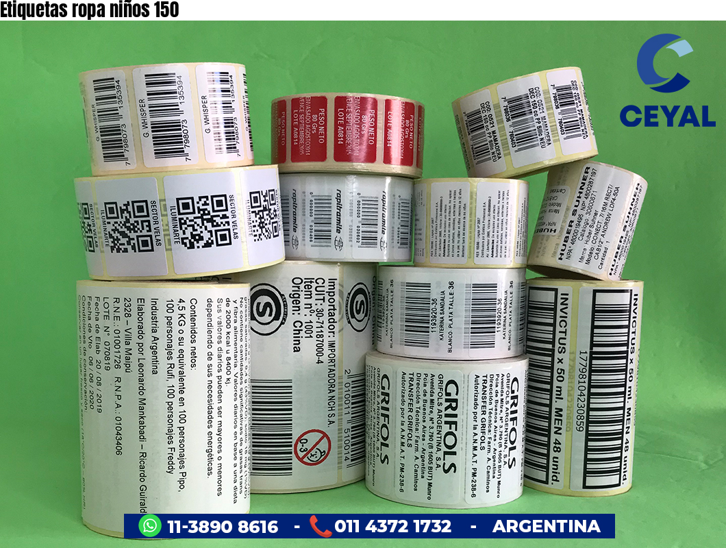 Etiquetas ropa niños 150