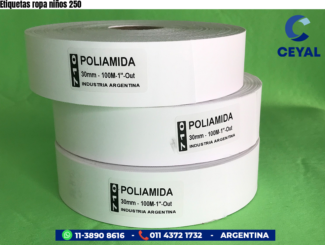 Etiquetas ropa niños 250