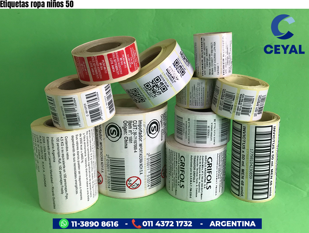 Etiquetas ropa niños 50