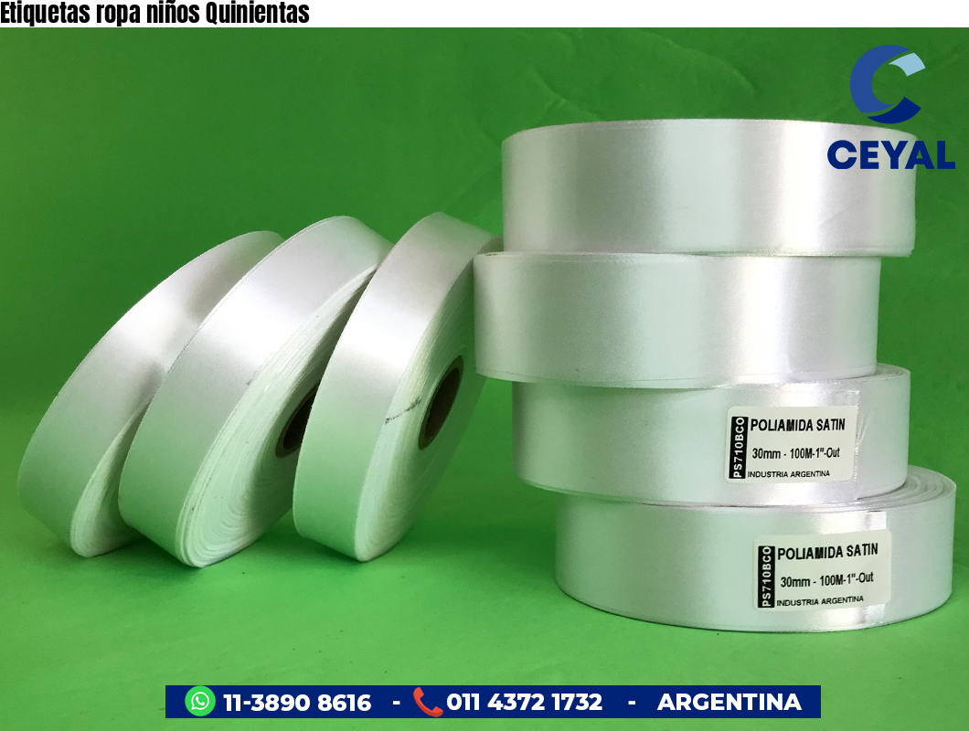 Etiquetas ropa niños Quinientas