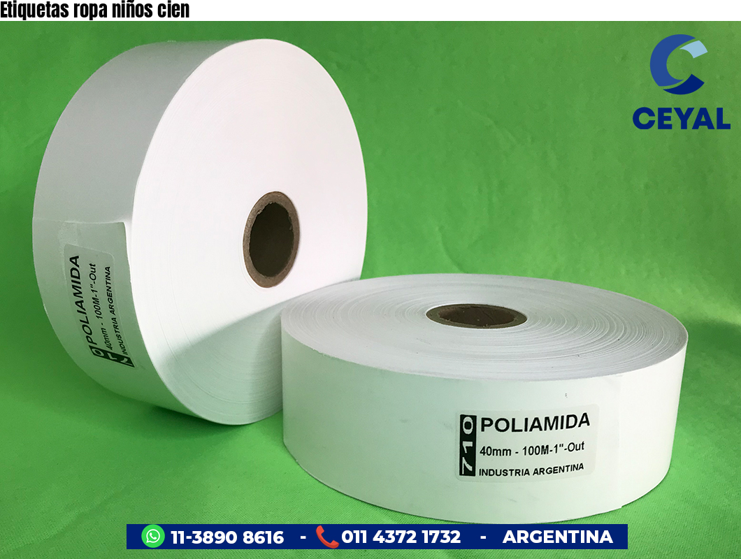 Etiquetas ropa niños cien