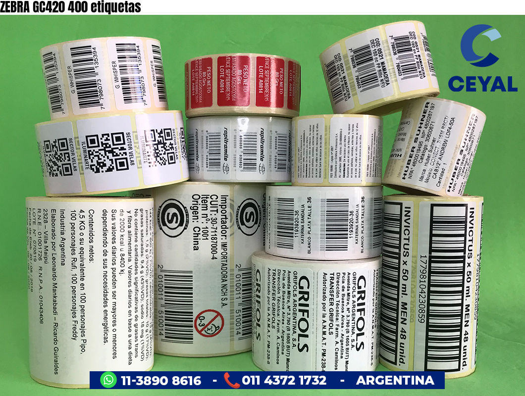 ZEBRA GC420 400 etiquetas