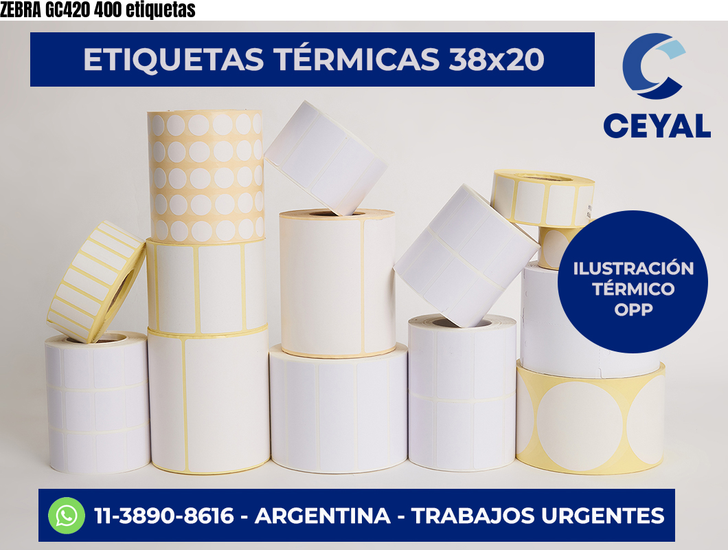ZEBRA GC420 400 etiquetas