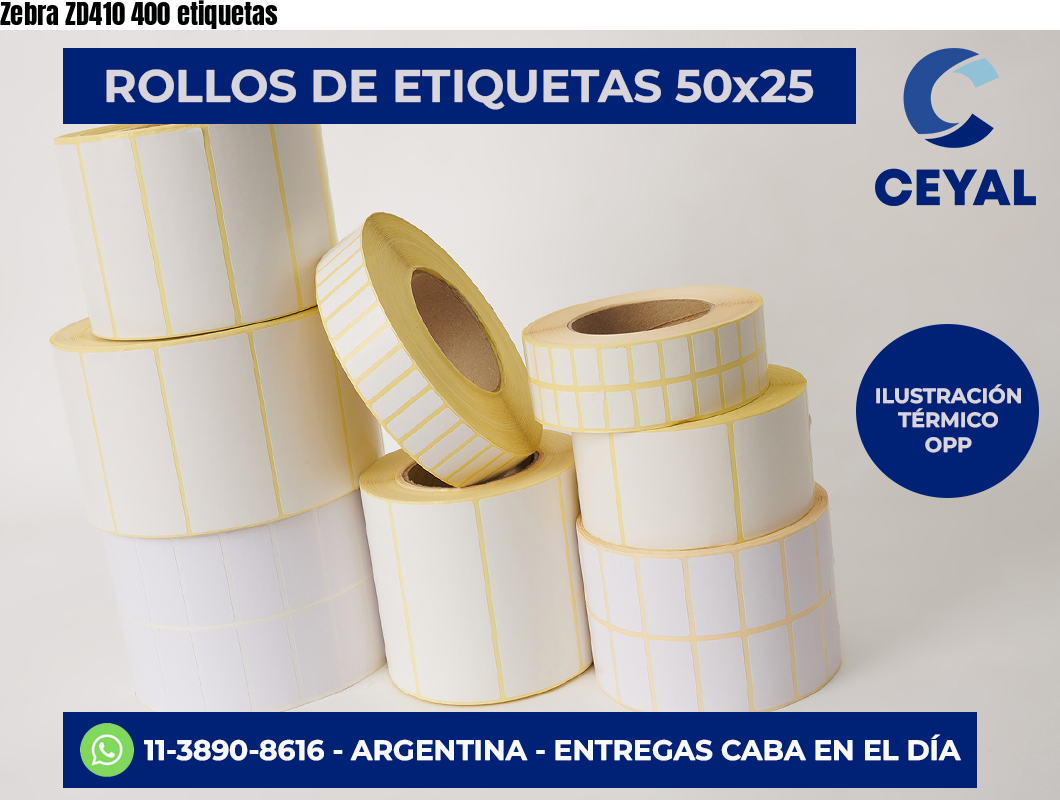 Zebra ZD410 400 etiquetas