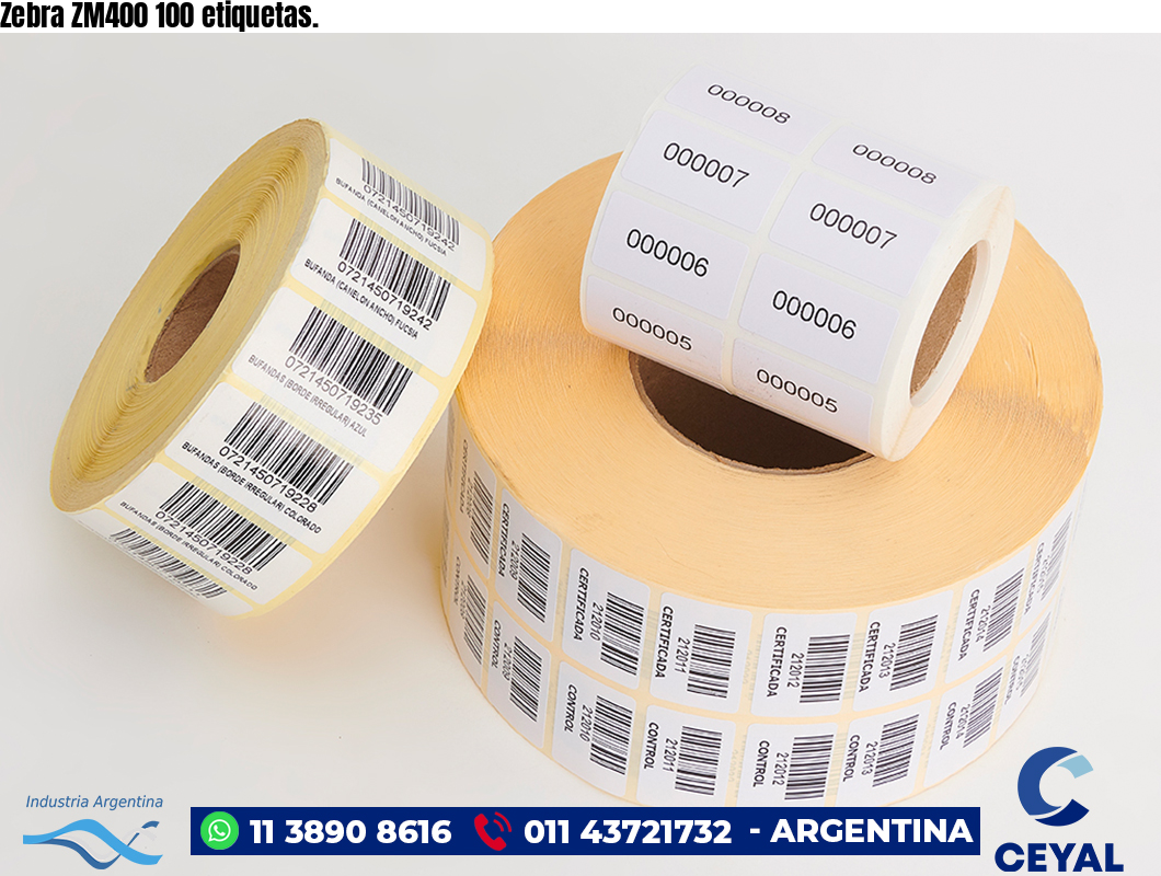 Zebra ZM400 100 etiquetas.