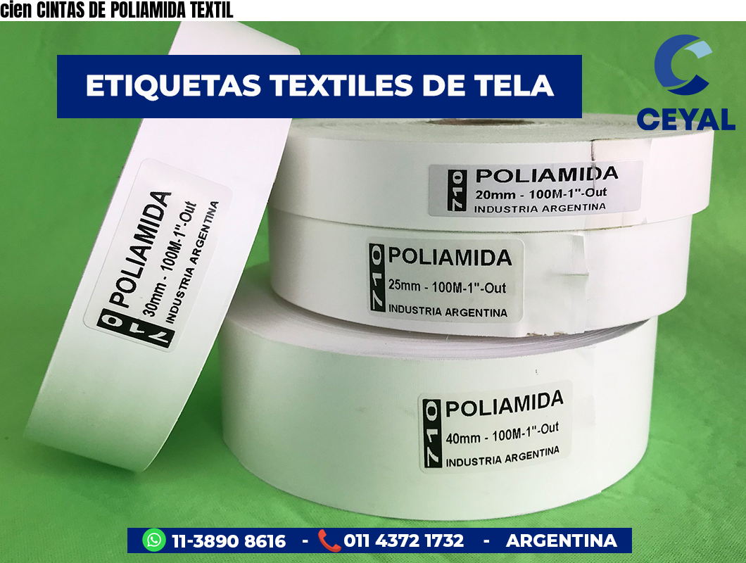 cien CINTAS DE POLIAMIDA TEXTIL
