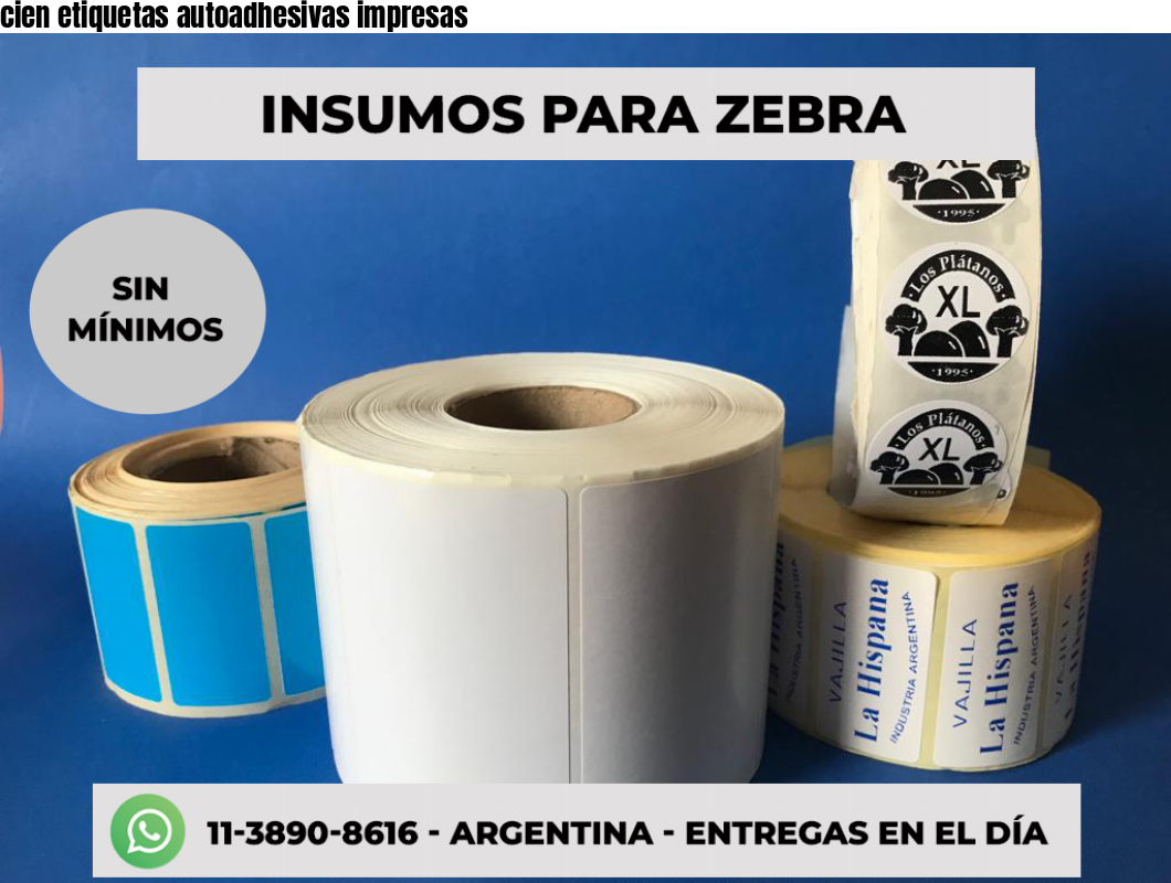 cien etiquetas autoadhesivas impresas