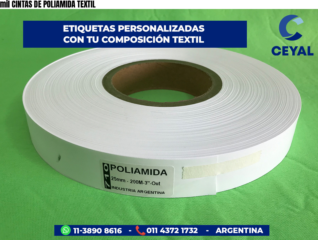 mil CINTAS DE POLIAMIDA TEXTIL