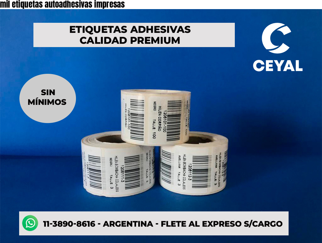 mil etiquetas autoadhesivas impresas