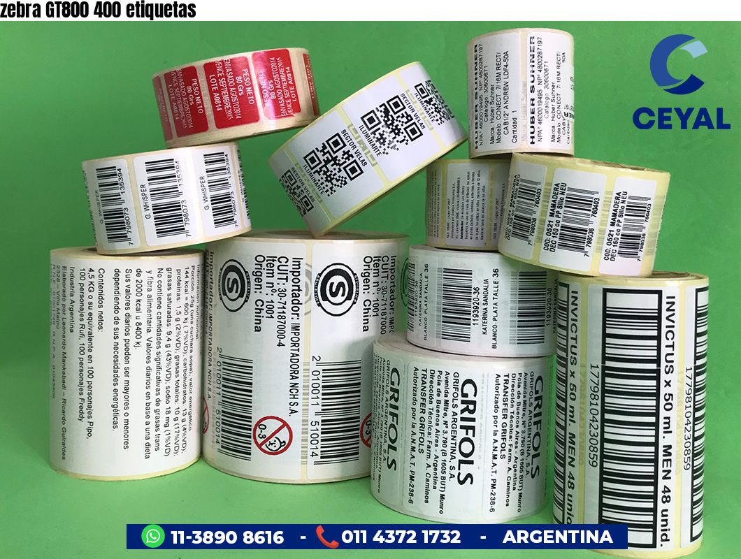 zebra GT800 400 etiquetas