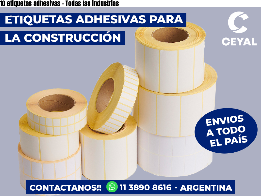 10 etiquetas adhesivas – Todas las industrias