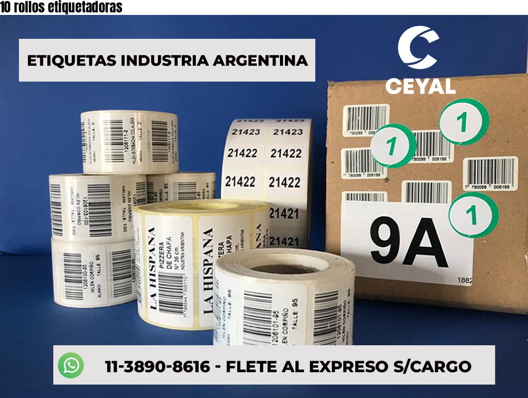 10 rollos etiquetadoras