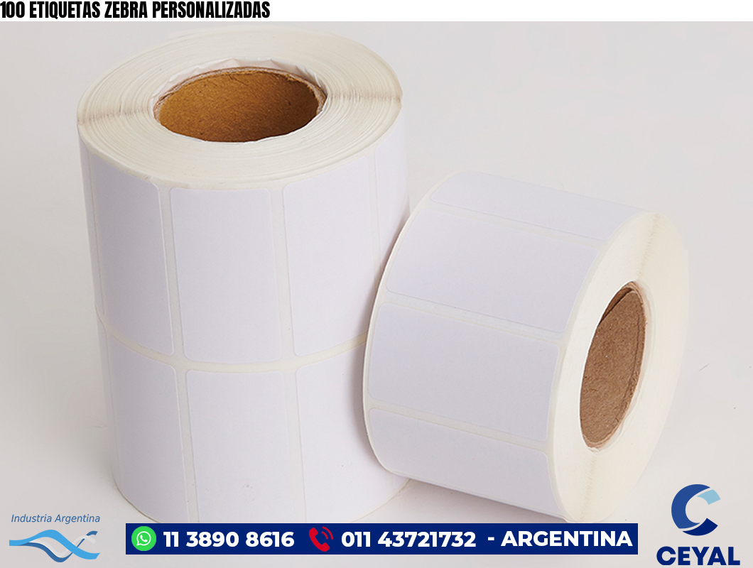 100 ETIQUETAS ZEBRA PERSONALIZADAS