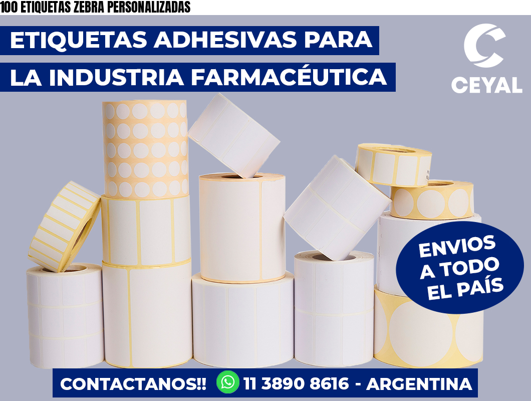 100 ETIQUETAS ZEBRA PERSONALIZADAS