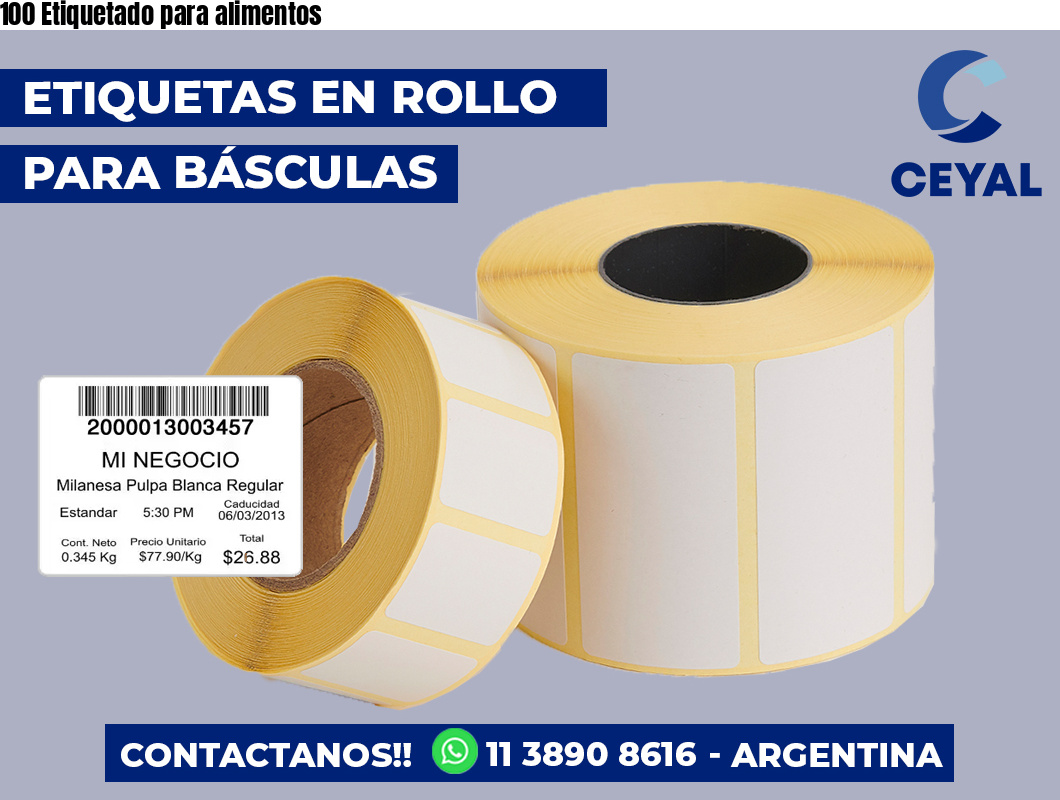 100 Etiquetado para alimentos