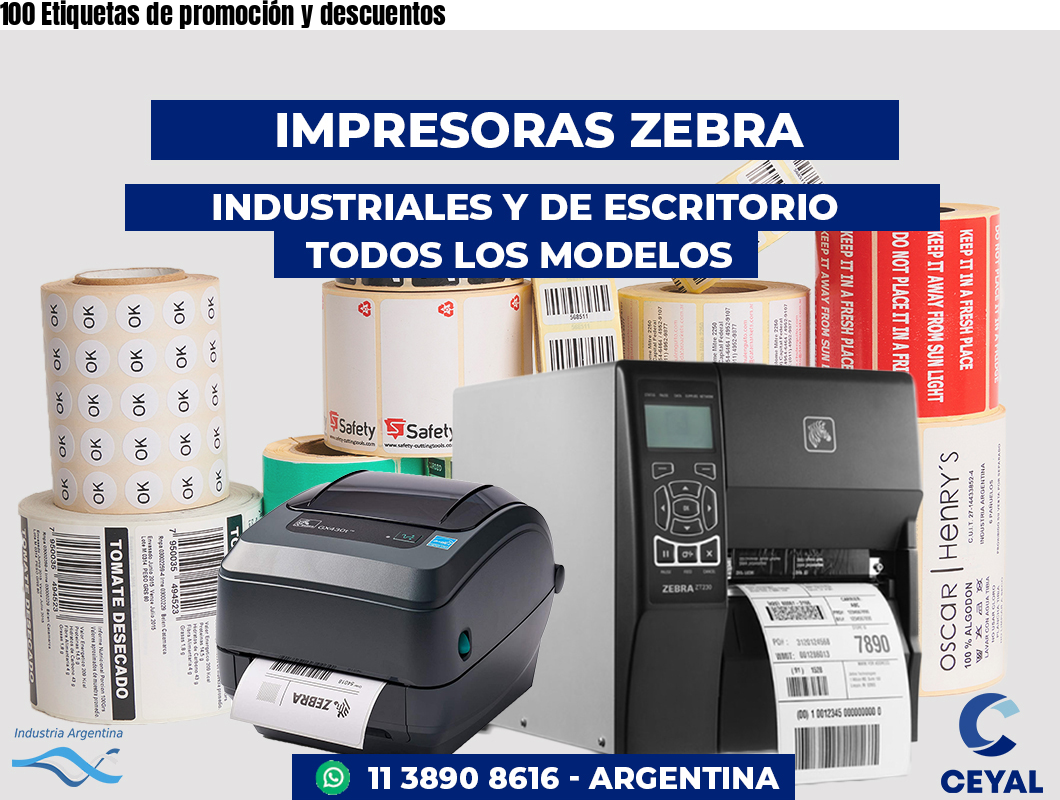 100 Etiquetas de promoción y descuentos