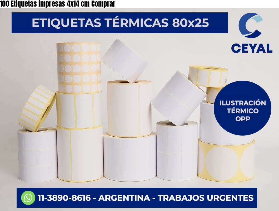 100 Etiquetas impresas 4×14 cm Comprar