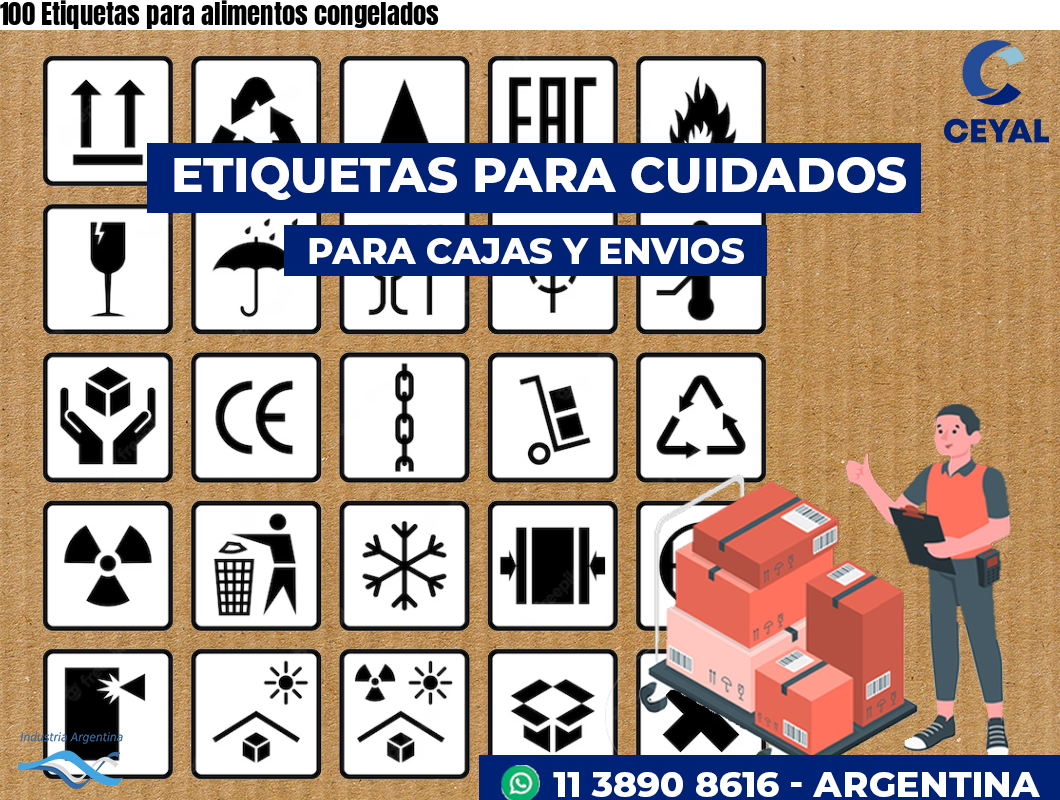 100 Etiquetas para alimentos congelados