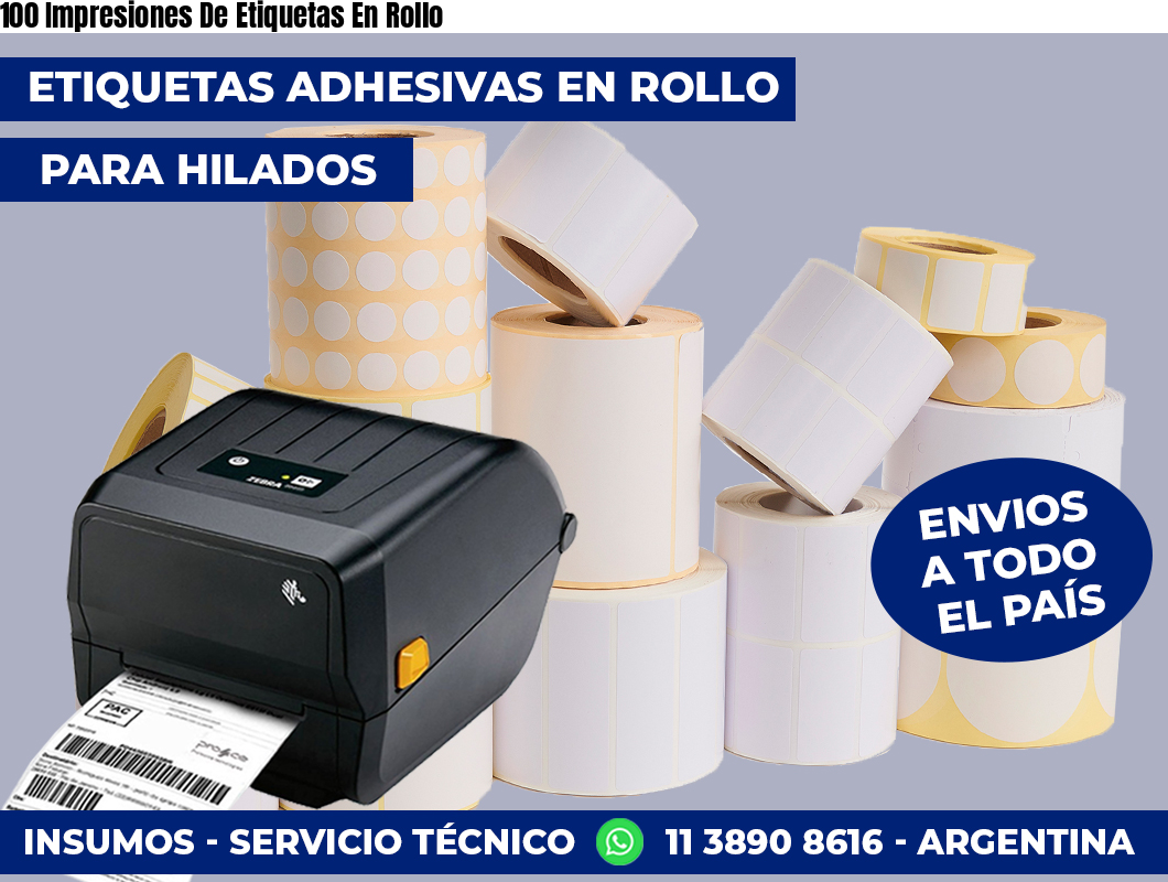 100 Impresiones De Etiquetas En Rollo