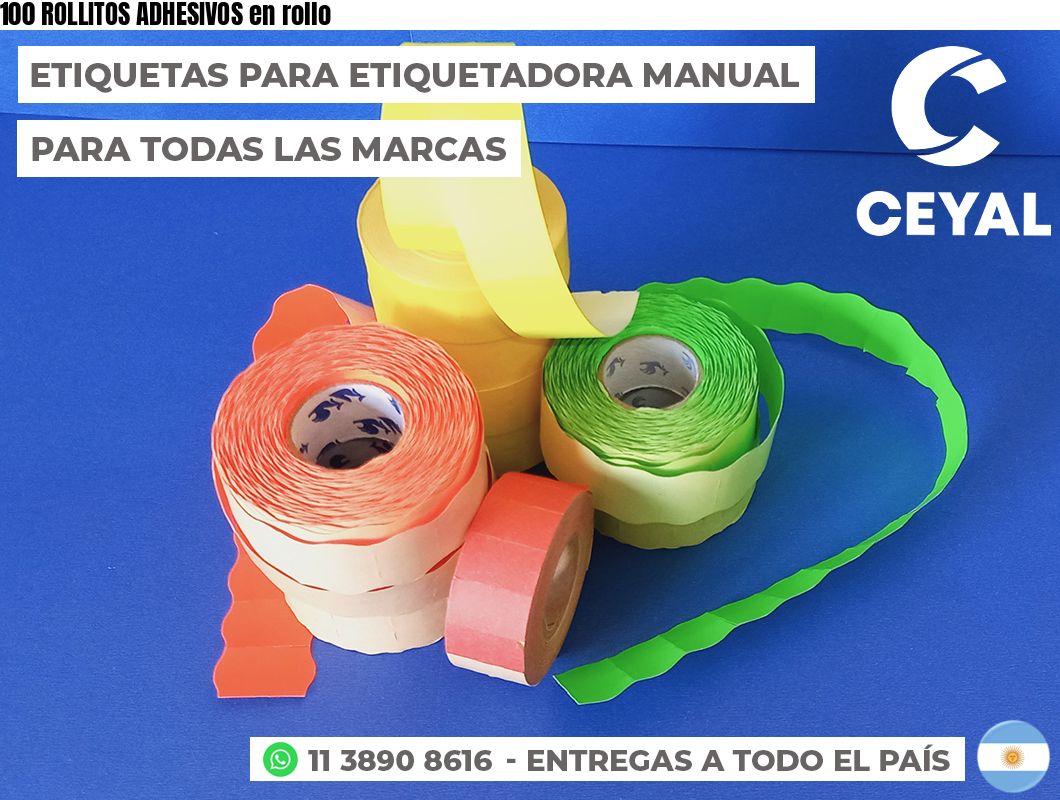 100 ROLLITOS ADHESIVOS en rollo