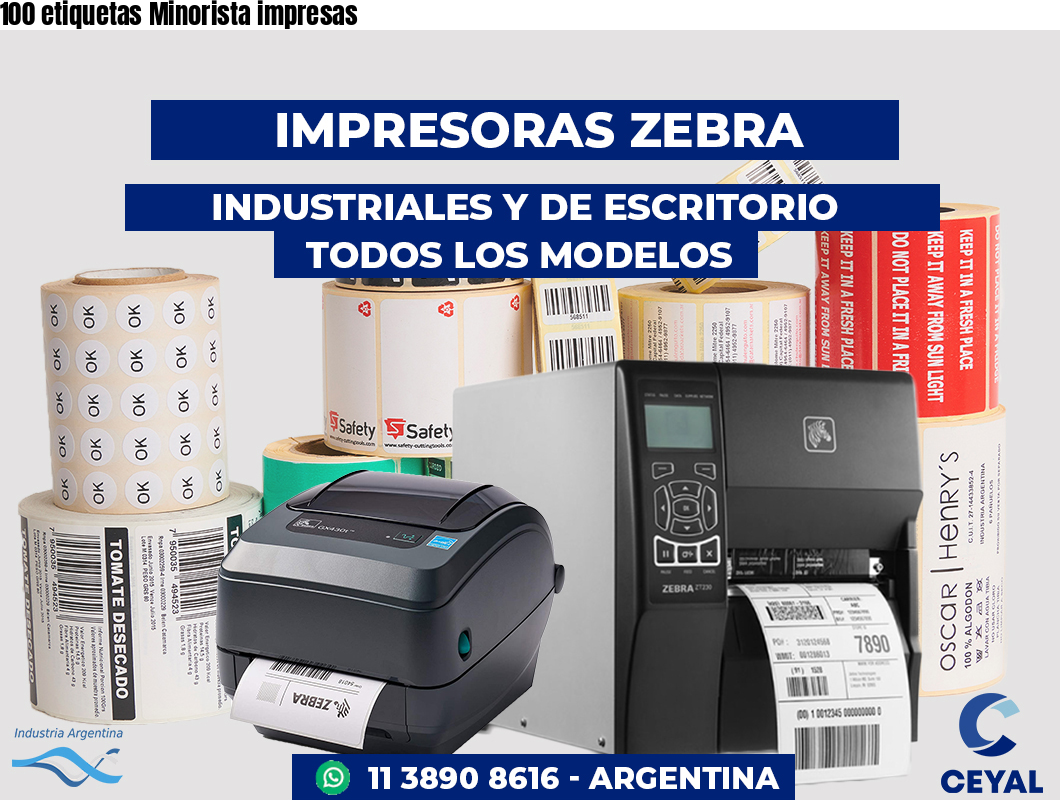 100 etiquetas Minorista impresas