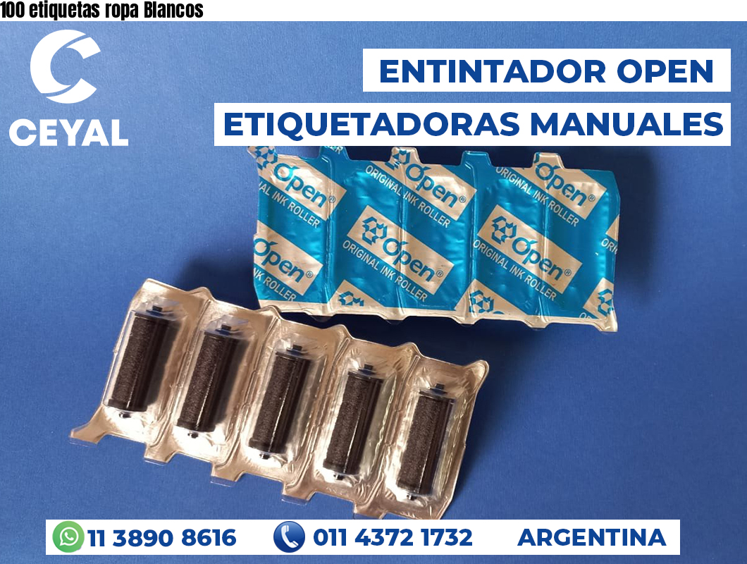 100 etiquetas ropa Blancos