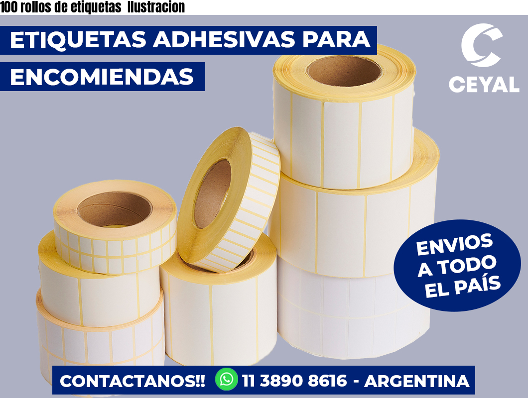 100 rollos de etiquetas Ilustracion