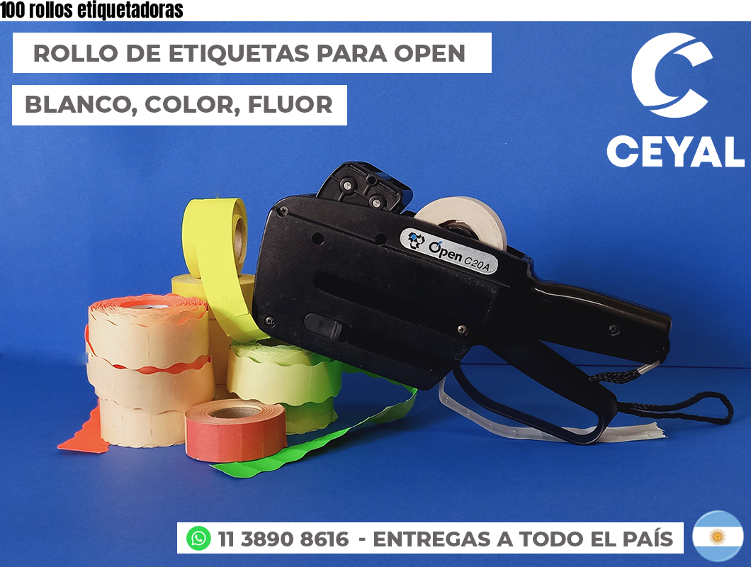 100 rollos etiquetadoras