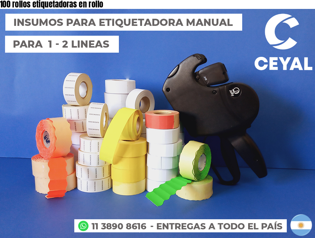 100 rollos etiquetadoras en rollo