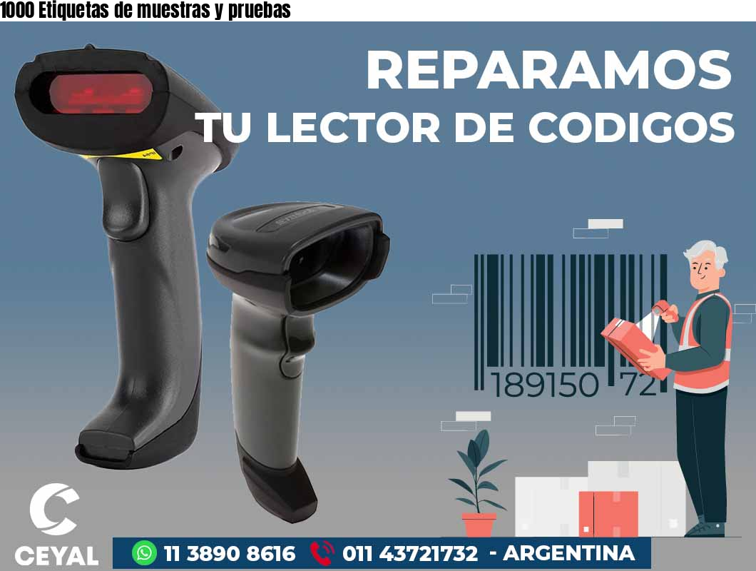 1000 Etiquetas de muestras y pruebas