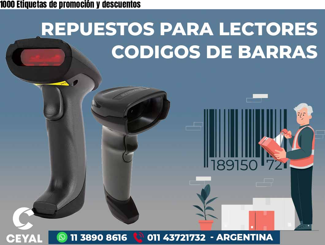 1000 Etiquetas de promoción y descuentos