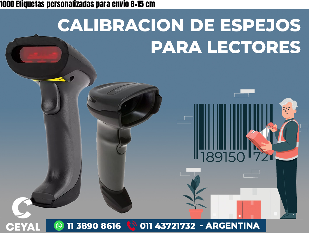 1000 Etiquetas personalizadas para envio 8×15 cm