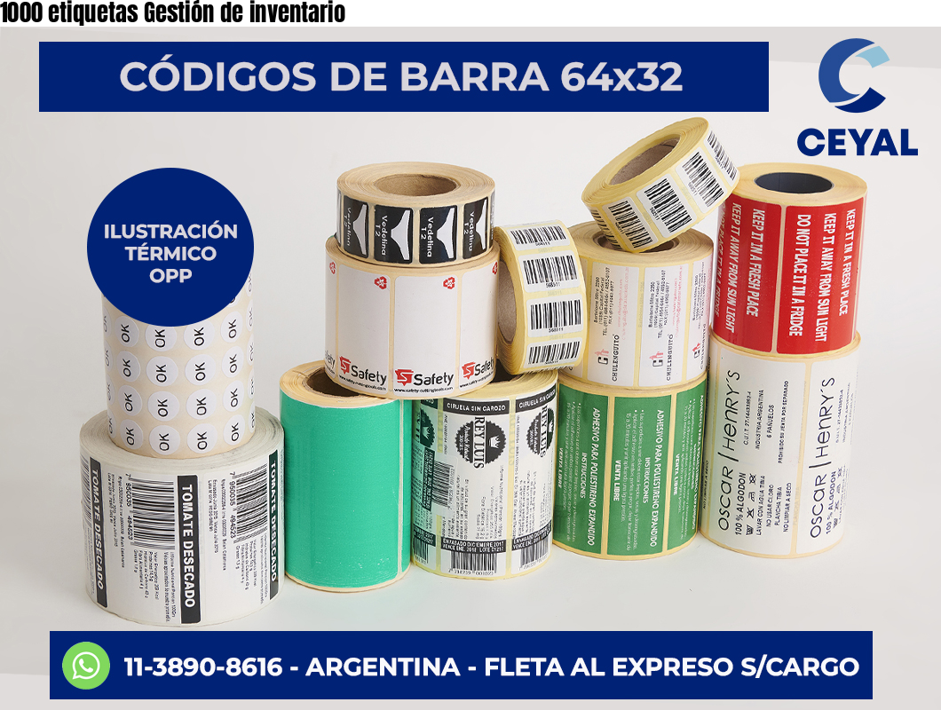 1000 etiquetas Gestión de inventario
