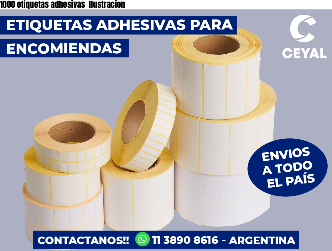1000 etiquetas adhesivas  Ilustracion