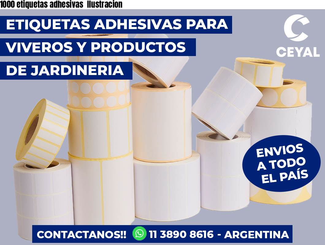 1000 etiquetas adhesivas  Ilustracion