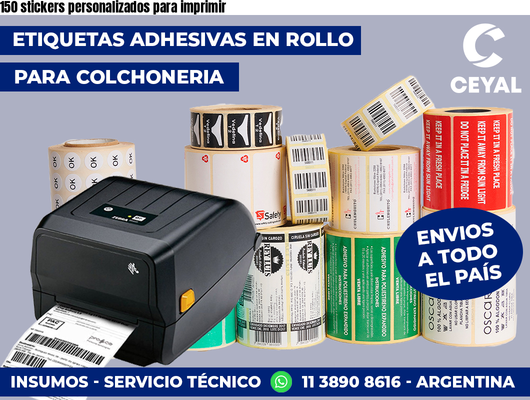 150 stickers personalizados para imprimir