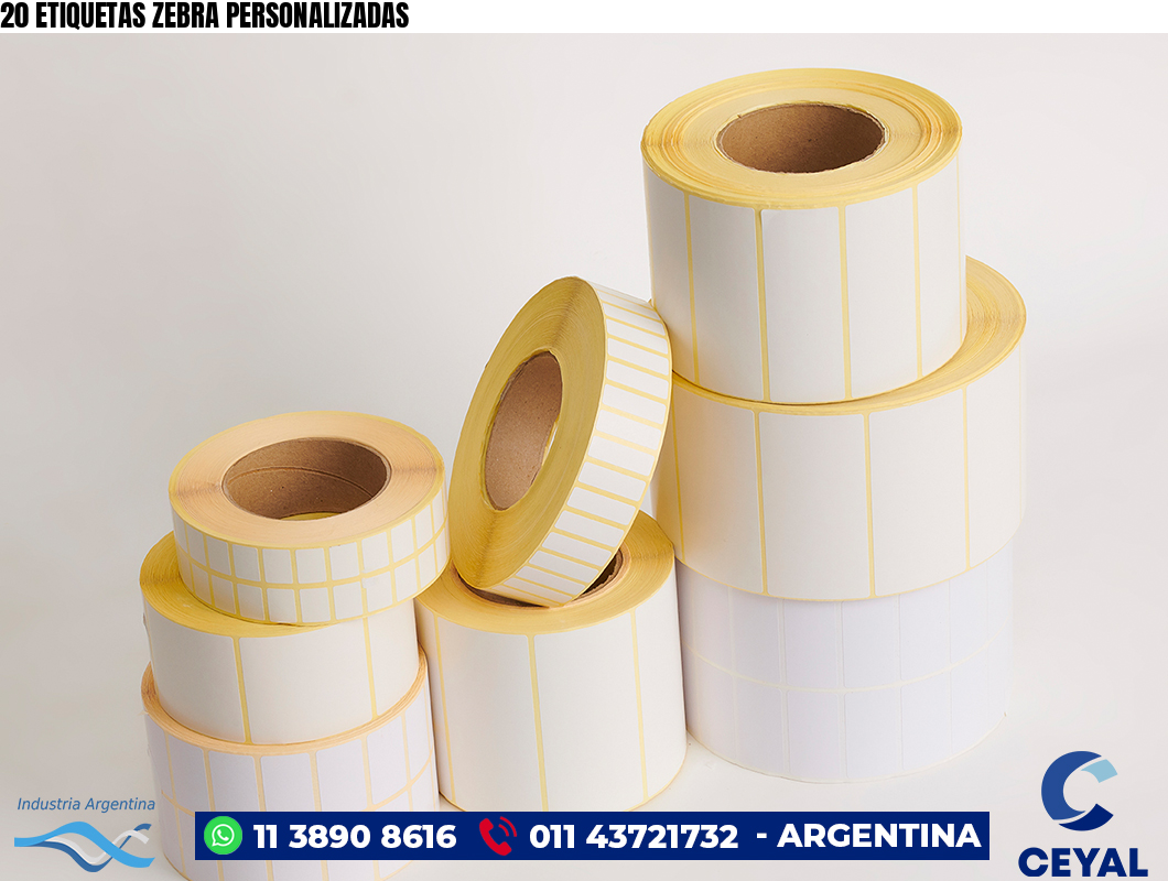 20 ETIQUETAS ZEBRA PERSONALIZADAS