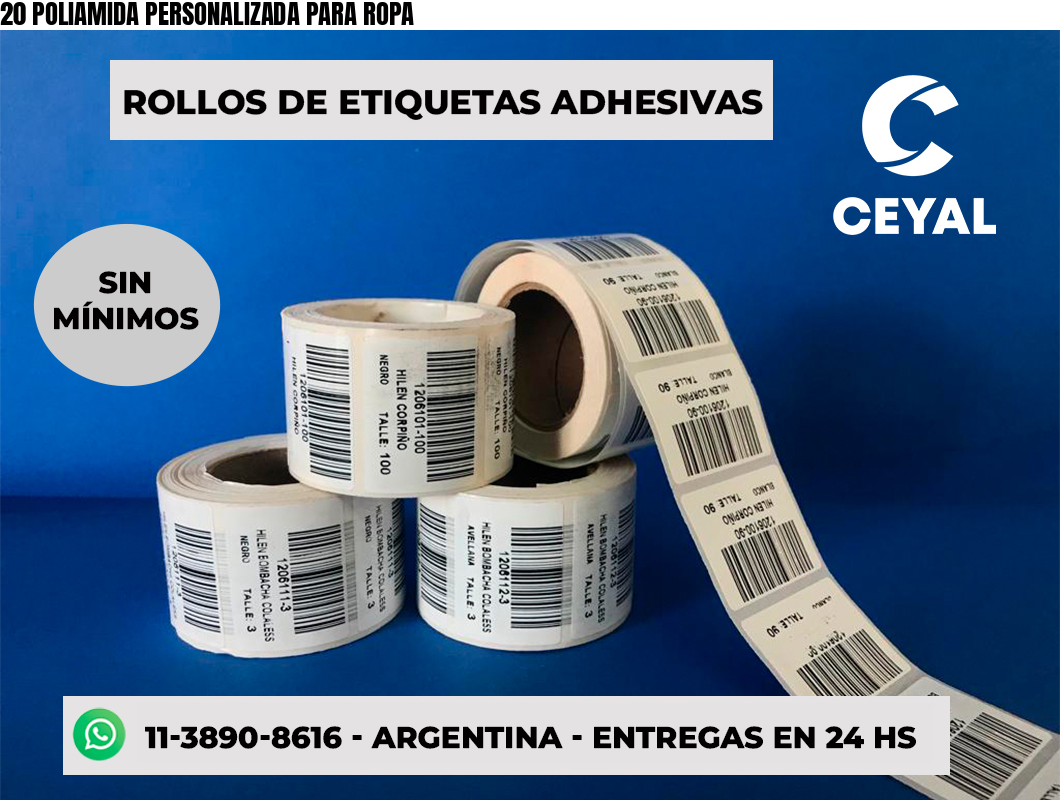 20 POLIAMIDA PERSONALIZADA PARA ROPA