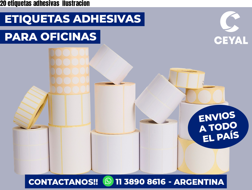 20 etiquetas adhesivas Ilustracion