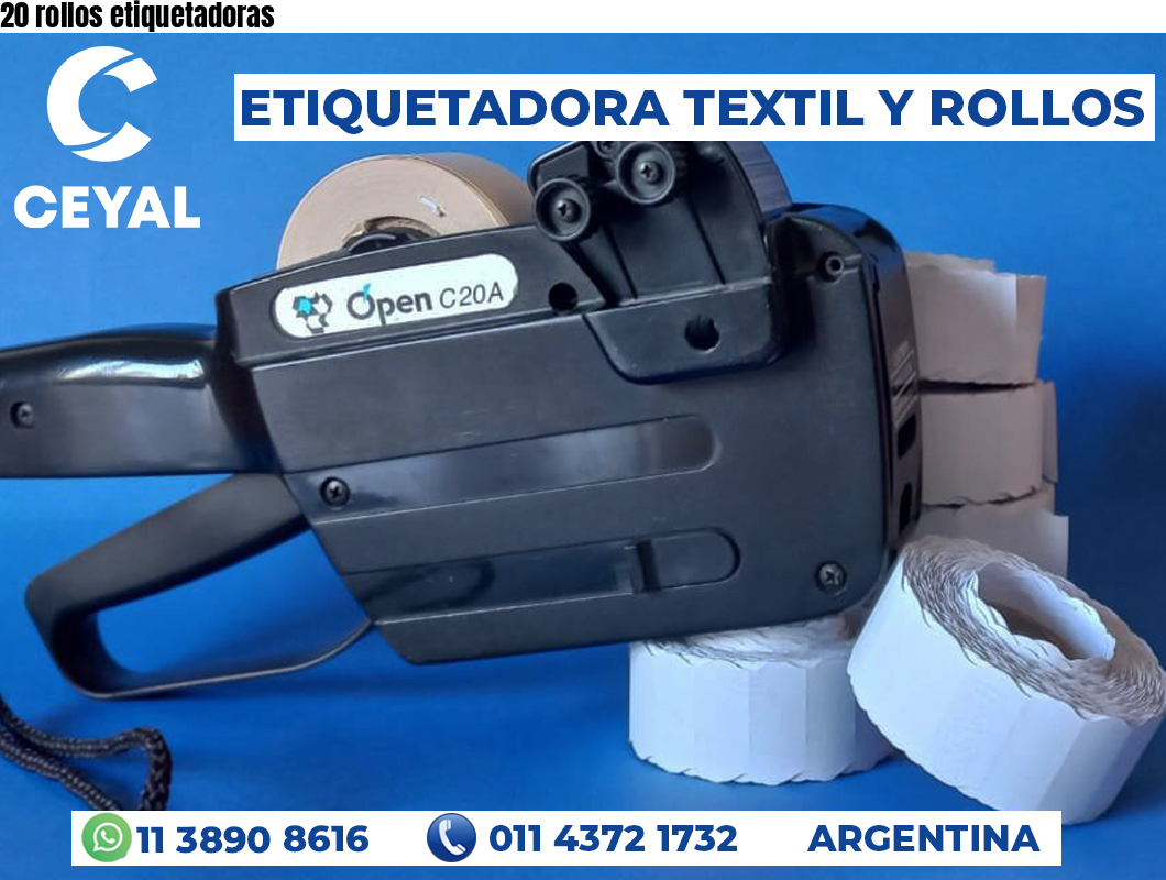 20 rollos etiquetadoras