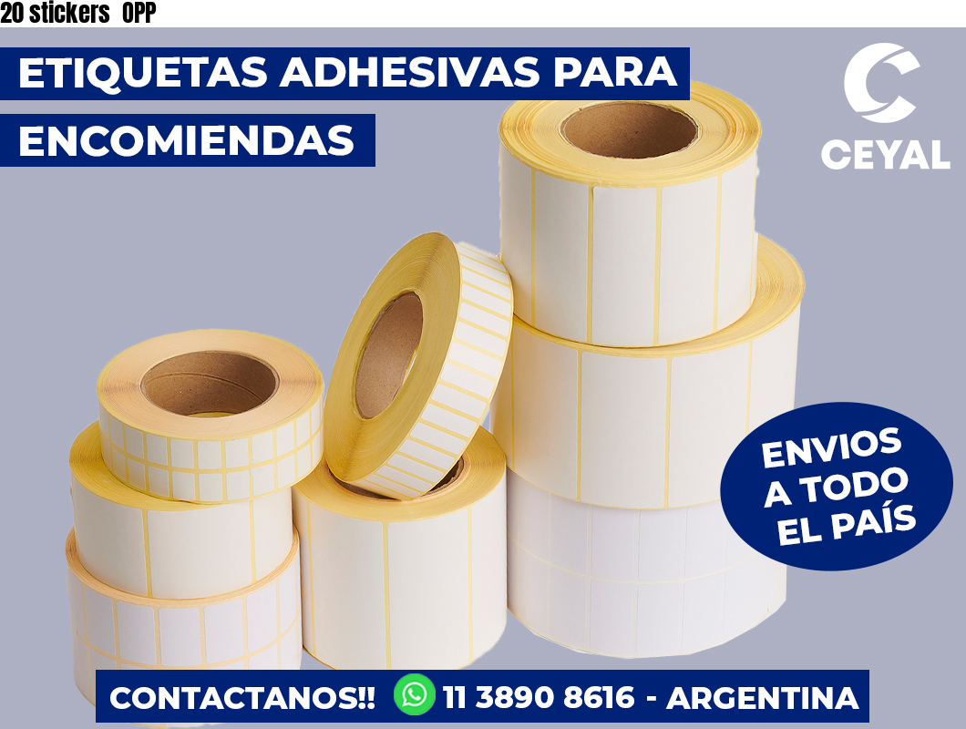 20 stickers  OPP