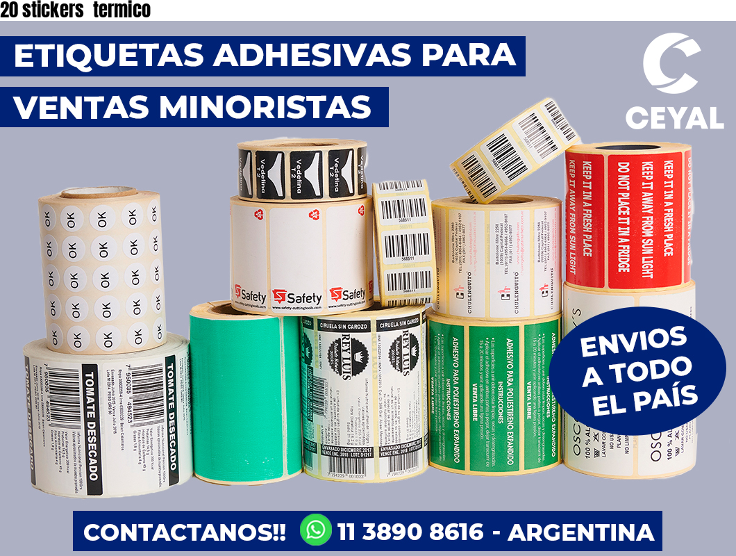20 stickers  termico