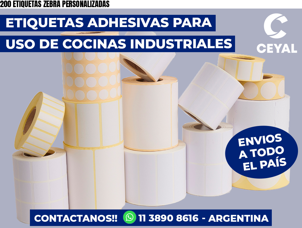 200 ETIQUETAS ZEBRA PERSONALIZADAS