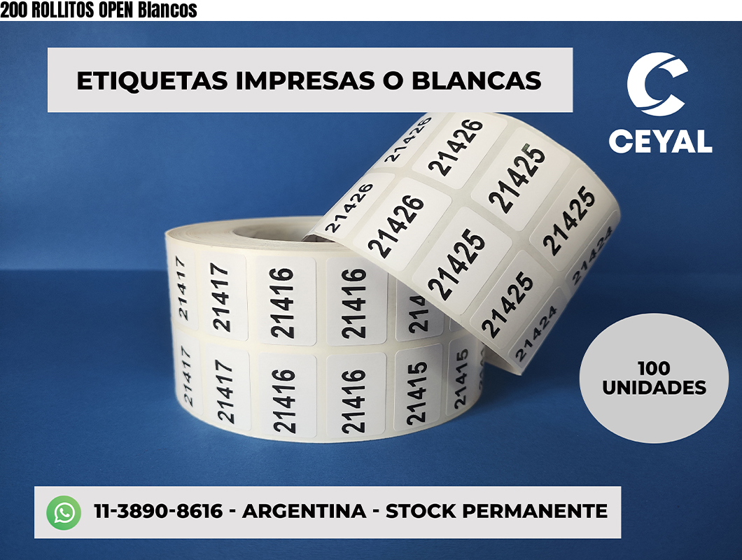 200 ROLLITOS OPEN Blancos