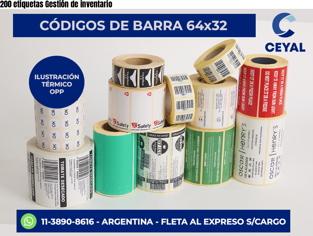 200 etiquetas Gestión de inventario